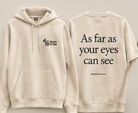 As Far As Your Eyes Can See hoodie in ivory cream