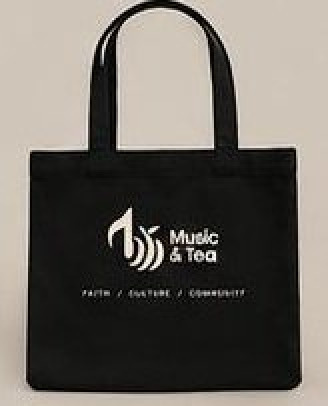 Logo Tote Bag tote bag in black, Music & Tea UK merchandise