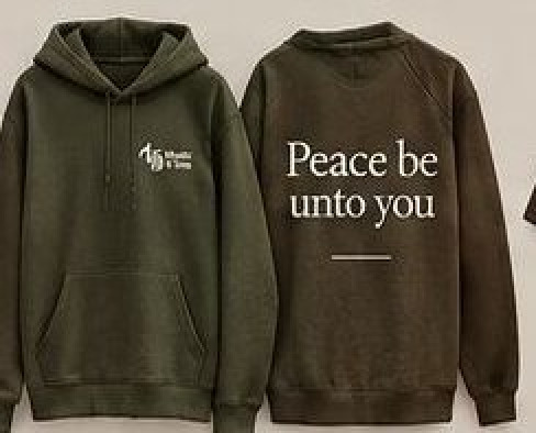 Peace Be Unto You hoodie in olive, Music & Tea UK merchandise